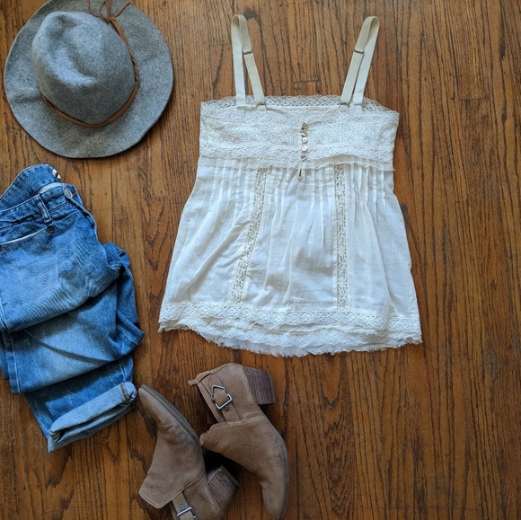 Rare Rebecca Taylor Cotton Lace Crochet Camisole - Picture 3 of 8